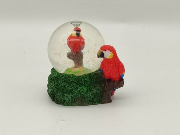 Glitterkugel Papagei rot
